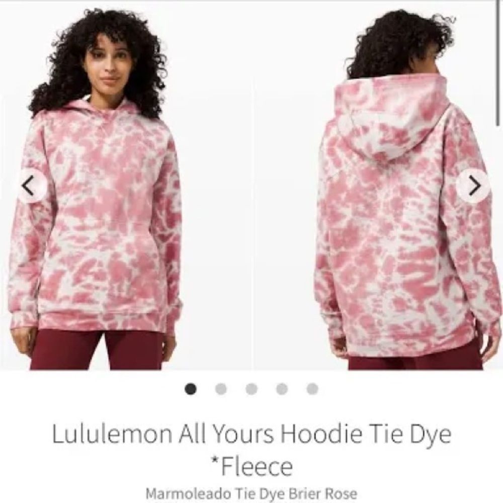 Lululemon All Yours Hoodie Tie Dye Fleece Tie Dye Brier Rose Size 10